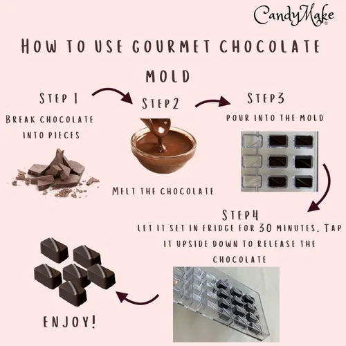 Vista 3 de Molde de chocolate para hacer dulces gourmet en casa o comercial Fácil de usar Hazlo tú mismo para hacer chocolate