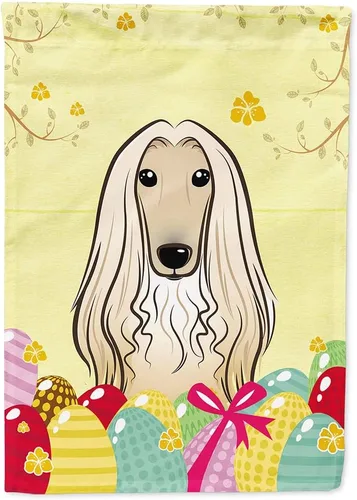 Vista 101 de Caroline's Treasures BB1920CHF - Bandera de caza de huevos de Pascua con diseño de bulldog francés, para casa, gran porche, para colgar en la pared