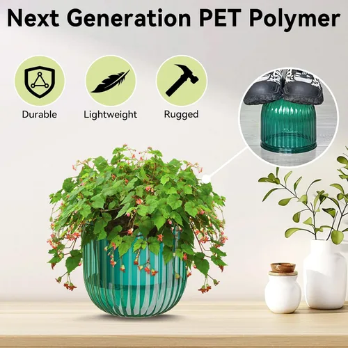 Vista 5 de ZeeDix Paquete de 3 macetas colgantes de 6.5 pulgadas para plantas de interior, macetas colgantes de riego automático con 3 ganchos y drenaje