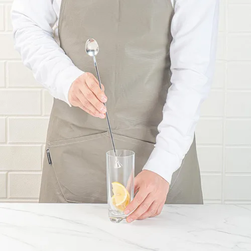 Vista 5 de Restaurantware Bar Lux - Cuchara de barra de 12 pulgadas, 1 cuchara agitadora de cóctel con punta de muddler – Cuchara mezcladora de cóctel de acero