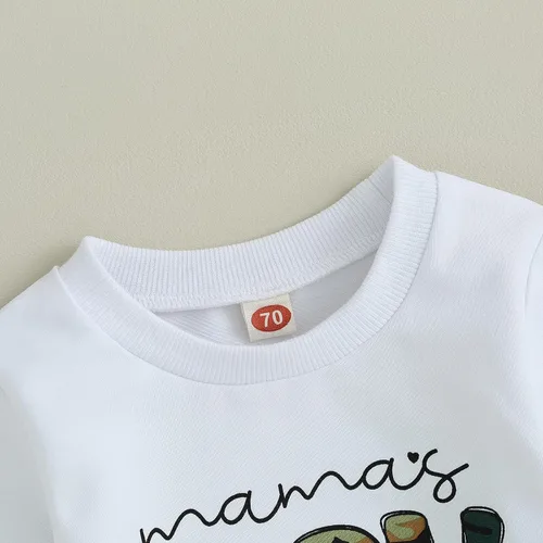 Vista 5 de mlpeerw Conjunto de 2 piezas de ropa de manga larga con cuello redondo y estampado de cuadros de ajedrez para niño pequeño