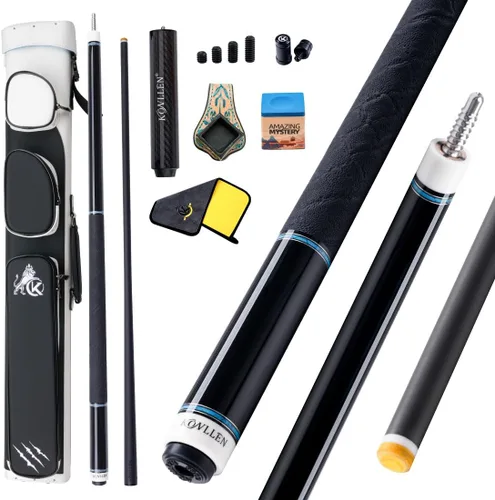 Vista 11 de KONLLEN 2.0 Carbon Fiber Pool Cue, Low Deflection Pro Taper 005 AK75-blanco