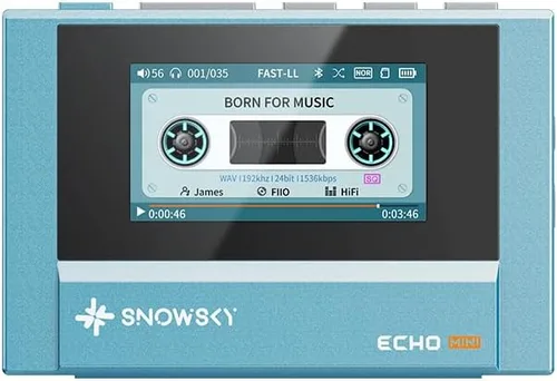 Vista 6 de SnowSky/FiiO Echo MINI HiFi Bluetooth Reproductor de MP3, 15 Horas de Reproducción, Control de Volumen Independiente con Salidas de Auriculares