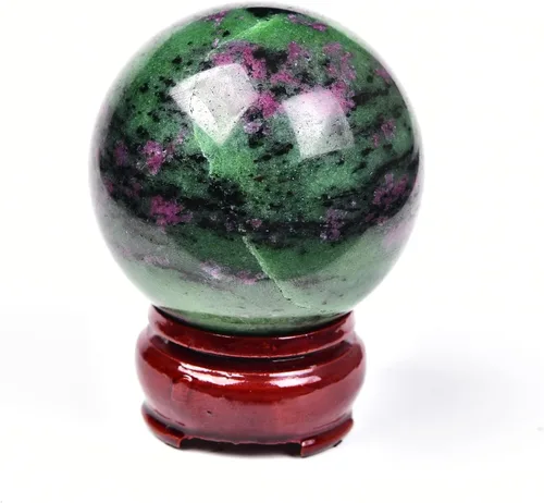 Vista 39 de JIC Gem Piedra Natural de Jaspe Africano Cristal de Curación Esfera Adivinación Bola de Piedra Preciosa, Feng Shui Reiki Aura Decoración
