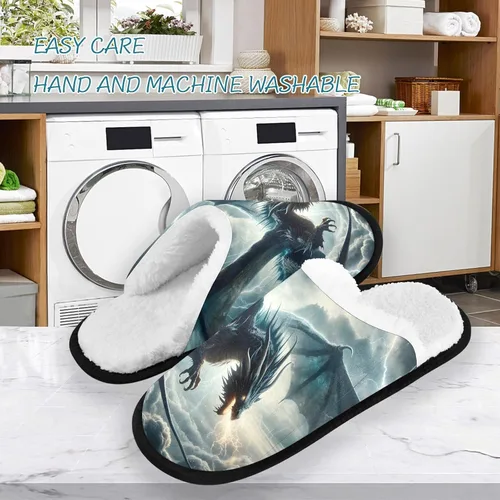 Vista 4 de Pantuflas de felpa para mujeres y hombres, cálidas, cómodas, para viajes, spa, antideslizantes, zapatos de casa