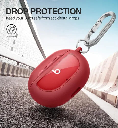 Vista 3 de SURITCH Funda protectora para Beats Studio Buds 2021, Studio Buds+ Plus 2023 con llavero de mosquetón, protector de TPU agradable a la piel a prueba
