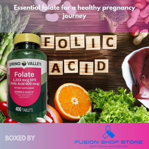 Vista 3 de Vitaminas prenatales - ácido folato metilo 1,333 mcg Prenatal 400 comprimidos (paquete de 1), en caja por Fusion Shop Store