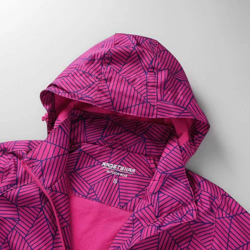 Vista 9 de Aagetenar Chaqueta impermeable para mujer, para exteriores, con capucha, ligera, rompevientos para senderismo