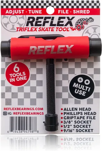 Vista 3 de Reflex TriFlex Skate Tool - Accesorio de herramienta portátil multifunción para patineta, longboard y patines