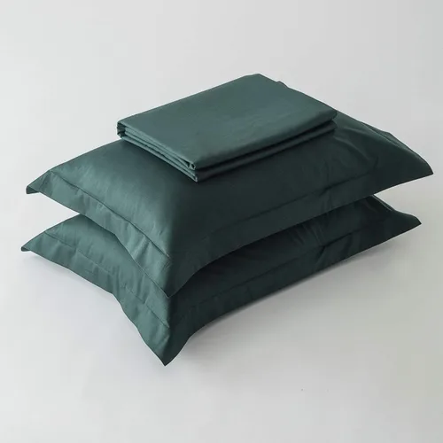 Vista 7 de SUSYBAO Funda de Edredón Verde Oscuro Twin 100% Algodón Juego de 2 Piezas 1 Funda de Edredón Individual Estilo Granja con Cremallera y Lazos 1 Funda
