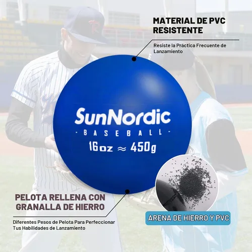 Vista 4 de SunNordic 6 Pack Smooth Weighted Baseball Set with Resistance Band 3.5-53oz, Variable Weight Plyometric Baseballs with Pump & Carry Bag, Improved