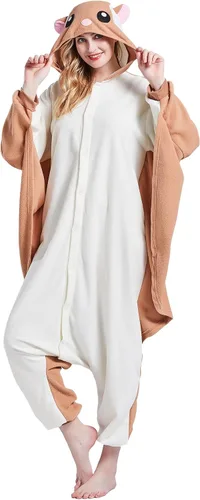 Vista 2 de Pijama mameluco para adultos, disfraz unisex de animales de Halloween, ropa de dormir para hombres y mujeres, traje de cosplay cómodo y divertido