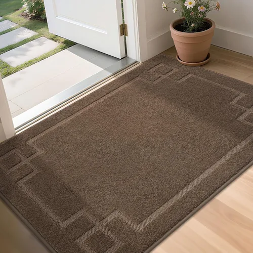 Vista 28 de BEQHAUSE - Tapete para puerta de 20 x 32 pulgadas, antideslizante, lavable para interiores, color beige