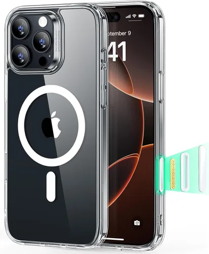 Vista 43 de ESR Classic Hybrid - Funda para iPhone 16 Pro, color negro transparente claro negro