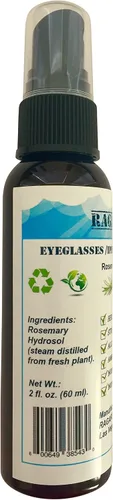 Vista 2 de Limpiador de lentes/iPhone/iPad. Agua floral de romero. Botella de spray de 2 onzas.