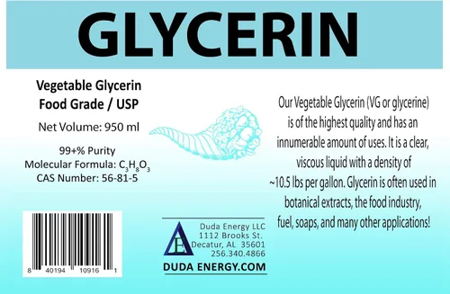 Vista 2 de Glicerina USP de calidad alimentaria 99.7 %, derivado puro de glicerina de soja/vegetal, 1