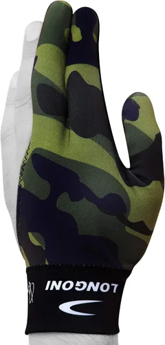 Vista 2 de LONGONI GUANTE DE CUE DE PISCINA DE Billar Fancy Military 1 para mano izquierda
