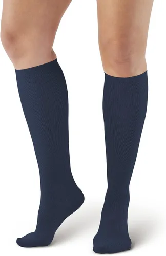 Vista 6 de Ames Walker AW Style 167 - Calcetines de viaje para mujer, de compresión moderada, de 15-20 mmHg, color negro, talla S