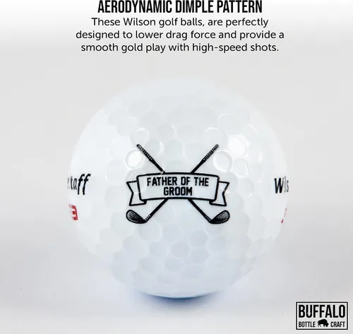 Vista 4 de Regalo de boda del padre del novio, funda de 3 pelotas de golf Wilson Staff Elite