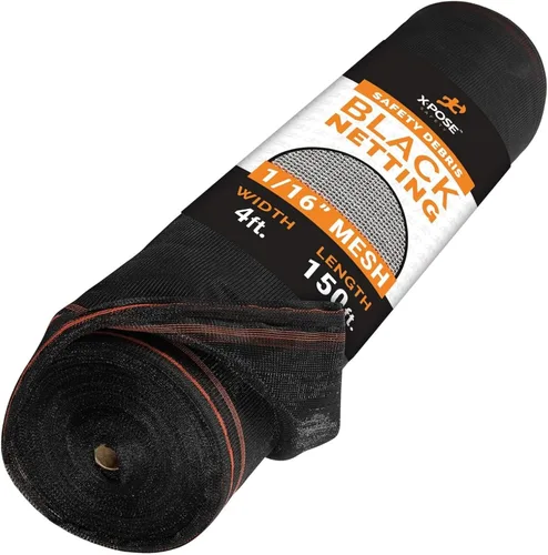 Vista 67 de Red de seguridad para construcción Xpose 8.5' x 150', 1/4" Mesh Scaffold Safety Net, Temporary Material Roll, Visibility Fence, Heavy-Duty Fire