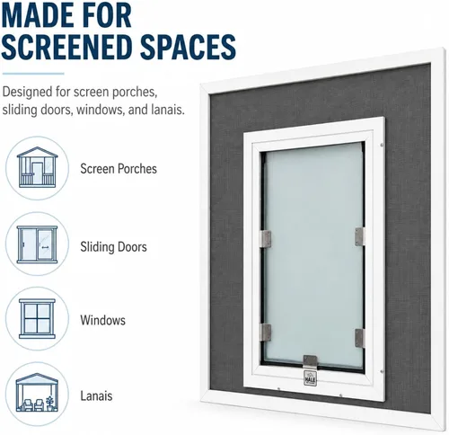 Vista 4 de Puertas de pantalla para gatos y perros Solapa única Puertas de pantalla de marco de 1/2 pulgada solamente Requiere instalación especializada