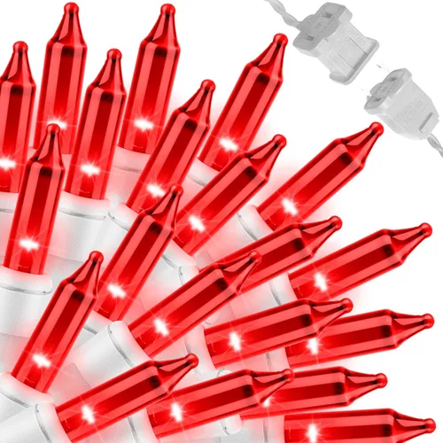 Vista 12 de LAMPHOME Guirnalda de luces LED de estrella roja, blanca y azul, 20 luces LED de hadas con cable transparente, 3 AA impermeables, 8 modos, luces