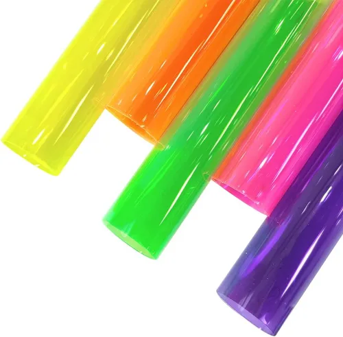 Vista 3 de XHT 9 Piezas de Vinilo de PVC Transparente Claro, Película Fluorescente de Color Sólido Transparente Impermeable de 21cmx30cm para Lazos de Pelo