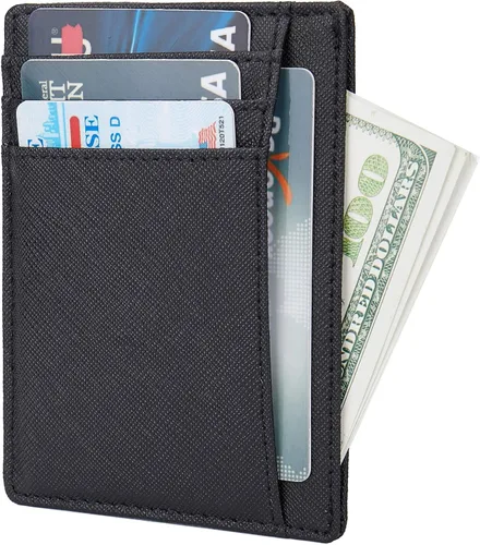 Vista 3 de Pequeñas carteras de bolsillo con bloqueo RFID para hombres y mujeres