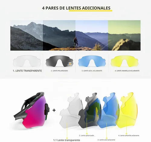 Vista 5 de Cycling Glasses, TR90 Unbreakable Frame Polarized Anti-UV400 Sports Sunglasses