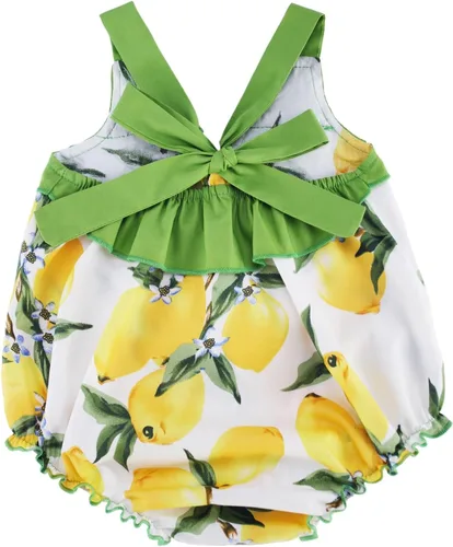 Vista 3 de Mameluco con Volantes y Estampado Floral para Bebé Niña Ropa de Verano
