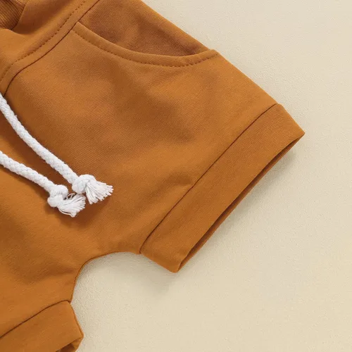 Vista 5 de Newbgclo Ropa de verano para bebé niño y niña, camiseta de manga corta con estampado de letras, camiseta de manga corta, pantalones cortos