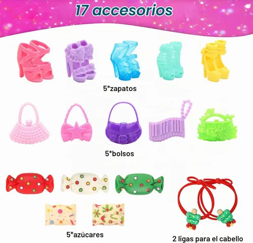 Vista 5 de 33 piezas de moda para muñecas de invierno y accesorios para muñecas