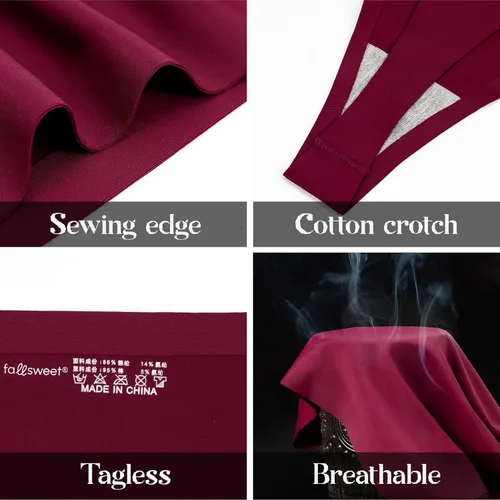 Vista 4 de FallSweet Ropa interior de cintura ultra alta para mujer, paquete de bragas de tiro alto