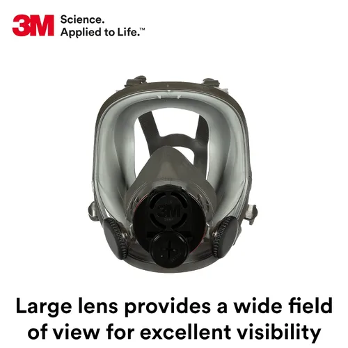 Vista 8 de 3M Respirador reutilizable de pieza completa 6700DIN, NIOSH, protección respiratoria, lente grande, ANSI, ligero, silicona facial, válvula de flujo