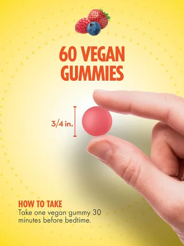 Vista 4 de Sundance Gomitas de melatonina de 5 mg 60 unidades Sabor mixto de bayas Suplemento vegano, sin OMG y sin gluten para adultos