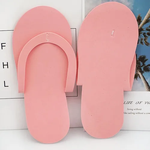 Vista 4 de Khakho Pantuflas desechables de pedicura desechables para pedicura, zapatos de pedicura para mujeres, pantuflas de espuma para pies, spa, salón