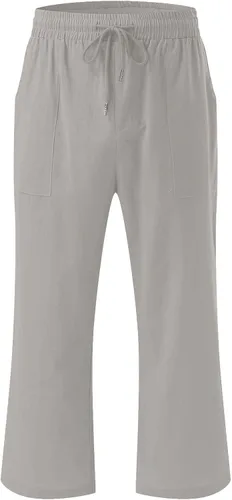 Vista 3 de symoid Capris for Women Drawstring Elastic Waisted Casual Comfy Trousers Wide Leg Loose Summer Capri Pants with Pockets 2023