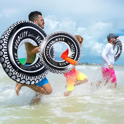Vista 6 de Flotador inflable de piscina para adultos, tubos gigantes inflables para neumáticos, anillos de natación, decoración de fiesta para piscina, lago