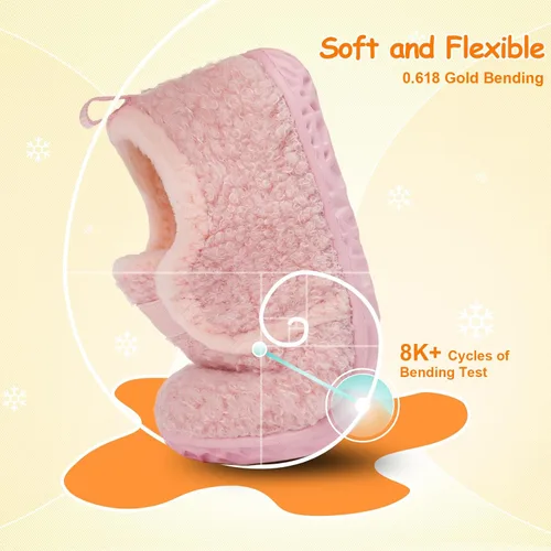 Vista 3 de JOINFREE Pantuflas de casa para bebés, niños y niñas, calcetines de casa para niños, zapatos cálidos para caminar para niños pequeños al aire libre