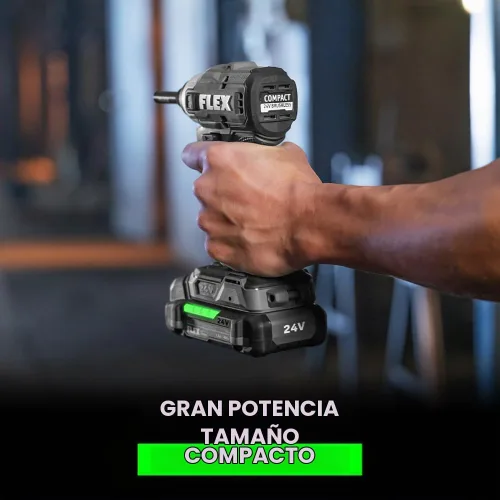 Vista 3 de FLEX FX1331-1A taladro inalámbrico sin escobillas de 24V 1/4-pulgada compacto con modo de tornillo autoperforante, kit con batería de litio de 2.5Ah