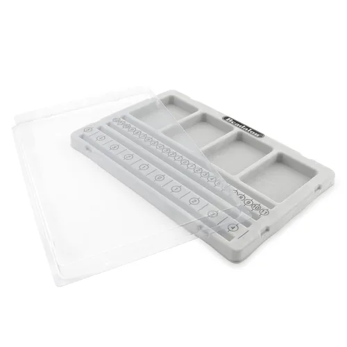 Vista 2 de Beadalon Tableros de cuentas de pulsera para hacer joyas, bandeja de cuentas flocada, anti-rollo con cubierta, herramienta de diseño de joyería