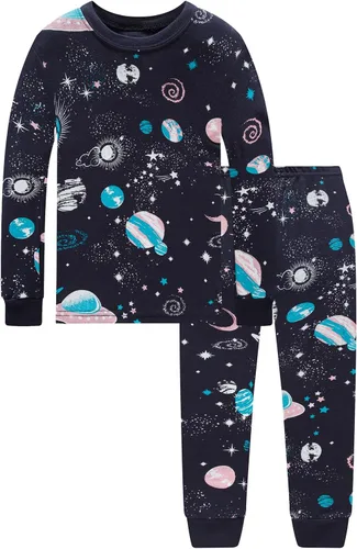 Vista 3 de Dolphin&Fish pijama suave para niños y niñas, 100% algodón, pijama de manga larga para niños 4p Dino