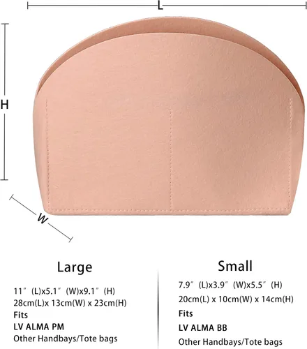 Vista 3 de MISIXILE Alma BB PM - Bolsa de fieltro organizadora para mujer, se adapta a Alma BB PM Insert (BB, rosa)
