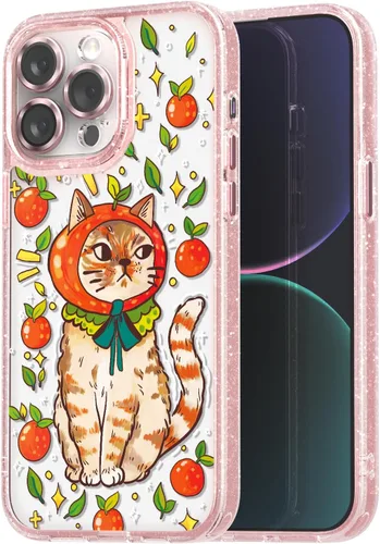 Vista 42 de Compatible para iPhone 13 Funda Bonita Estética - Funda para Teléfono Rosa con Purpurina con Protector de Cámara - Diseño de Cubierta