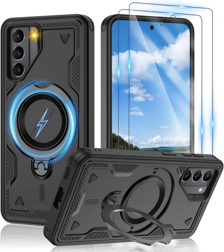 Vista 124 de Gritup fro Funda para Google Pixel 9A, funda protectora magnética de grado militar compatible con Mag-Safe, 2 protectores de pantalla HD, soporte