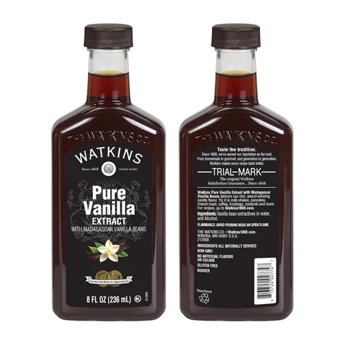 Vista 2 de Watkins Extracto de vainilla puro, sin OMG, Kosher, botella de 8 onzas, paquete de 1