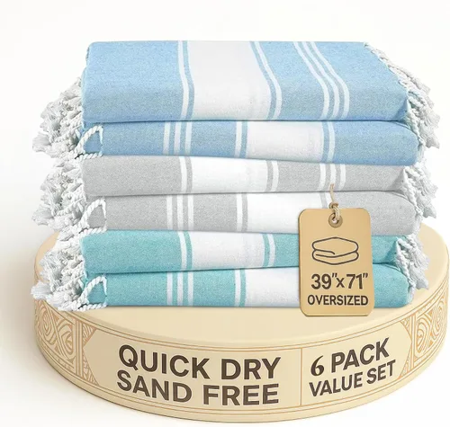 Vista 49 de LANE LINEN Toalla de Playa, Paquete de 2 Toallas de Playa de Gran Tamaño, 39"x71", Toallas de Piscina de Secado Rápido para Adultos, Absorbentes a