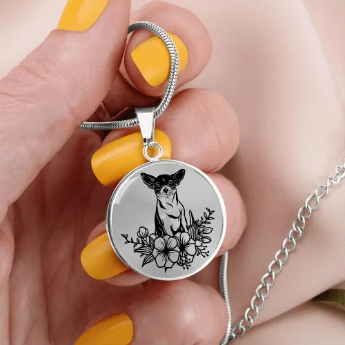 Vista 3 de Collares chihuahua para perros y cachorros amantes de las mascotas para mujeres y niñas lindo cachorro de chihuahua con flores florales de primavera