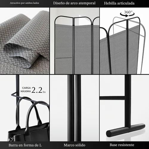 Vista 4 de DECOLAB Divisor de habitación de 4 paneles, panel de división plegable de 68 x 71 pulgadas Jazz