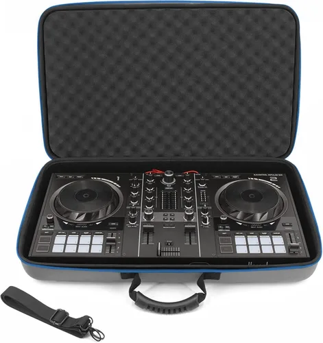 Vista 10 de CASEMATIX Funda de viaje para controlador de DJ compatible con Hercules Inpulse 500 - Funda rígida para mezclador de DJ con correa